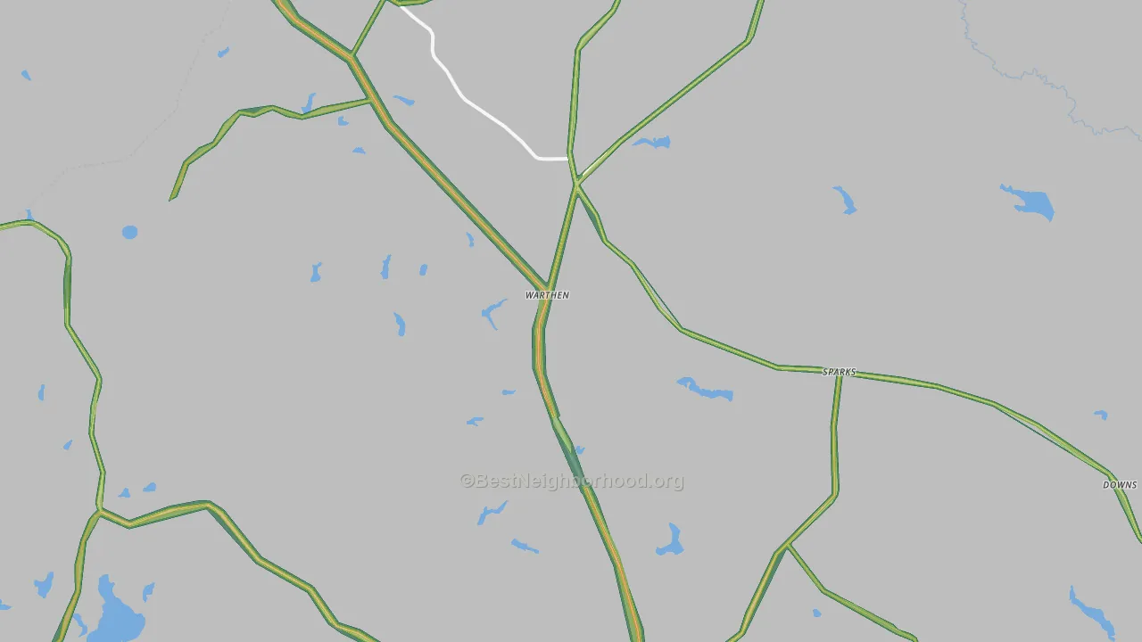 31094, GA Map of Noise Levels in 31094