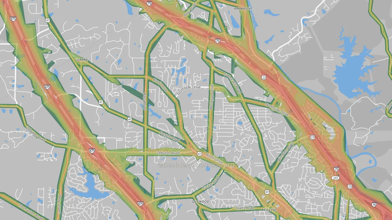 31210, GA Map of Noise Levels in 31210