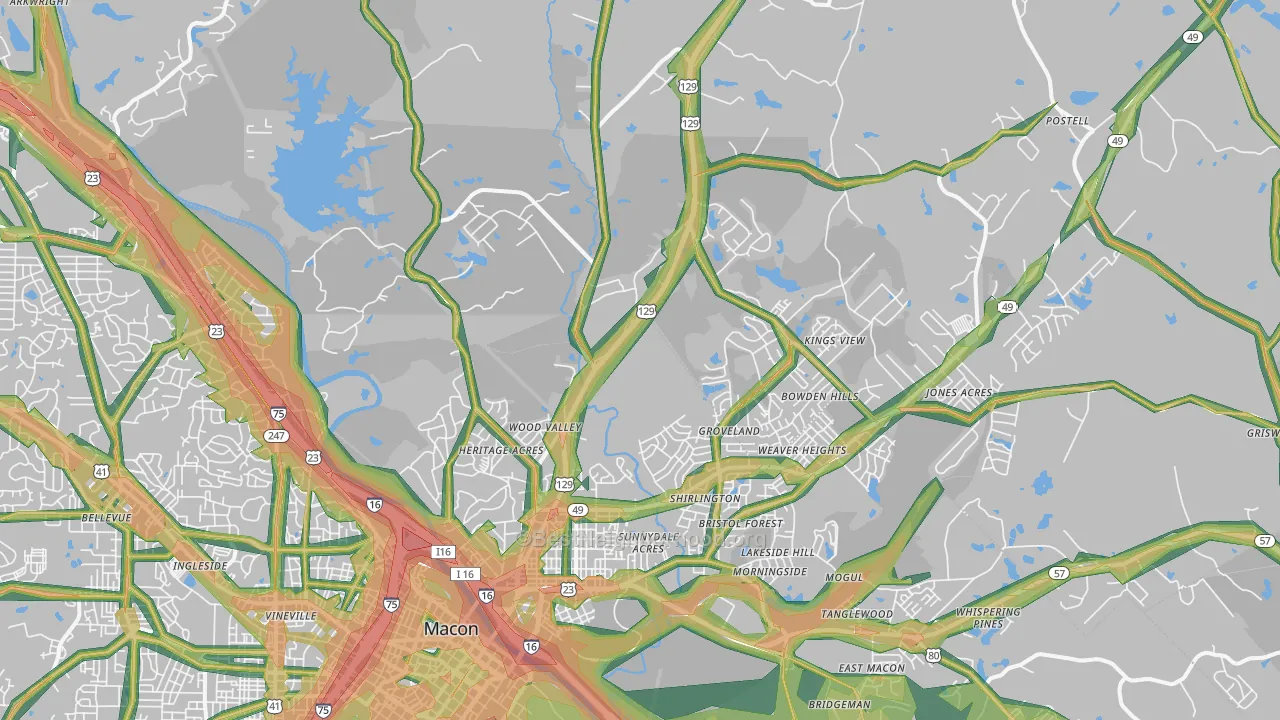 31211, GA Map of Noise Levels in 31211