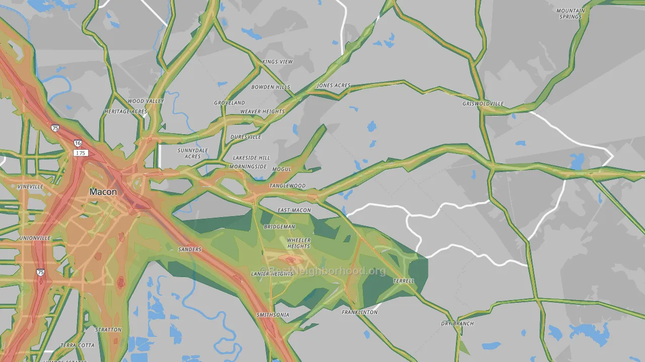 31217, GA Map of Noise Levels in 31217