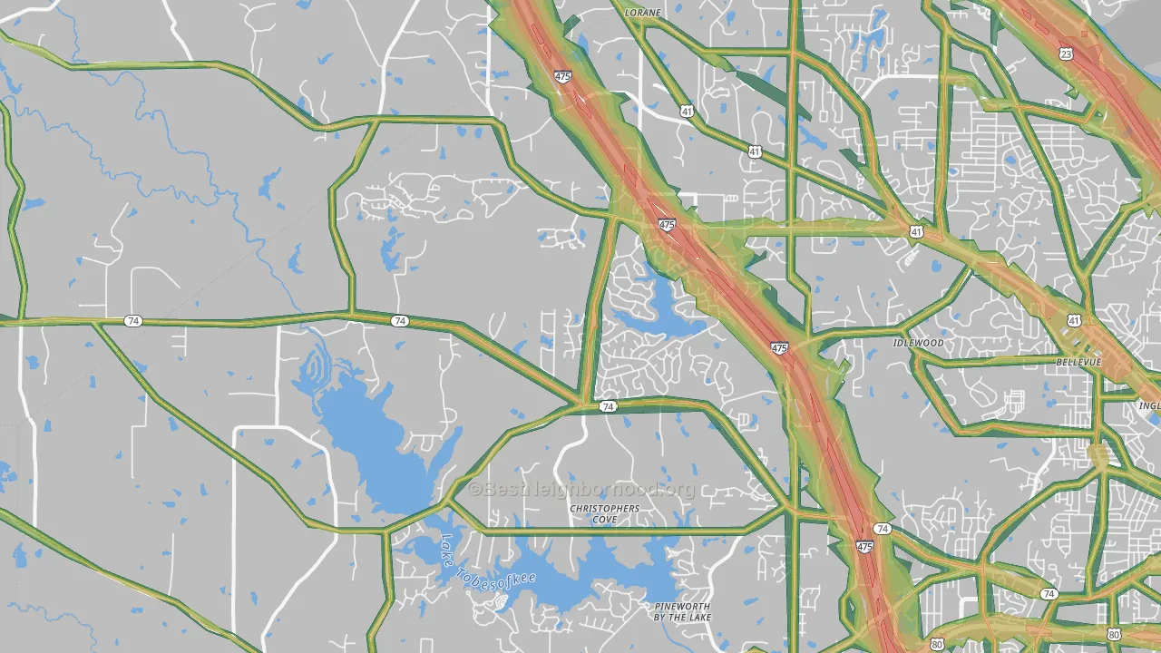 31220, GA Map of Noise Levels in 31220