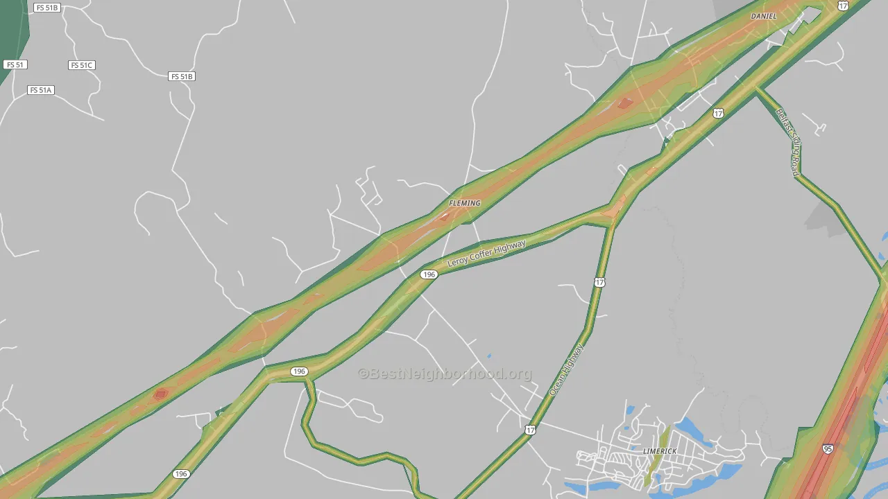 31309, GA Map of Noise Levels in 31309