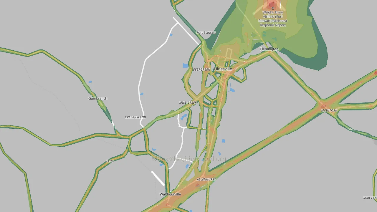 31313, GA Map of Noise Levels in 31313