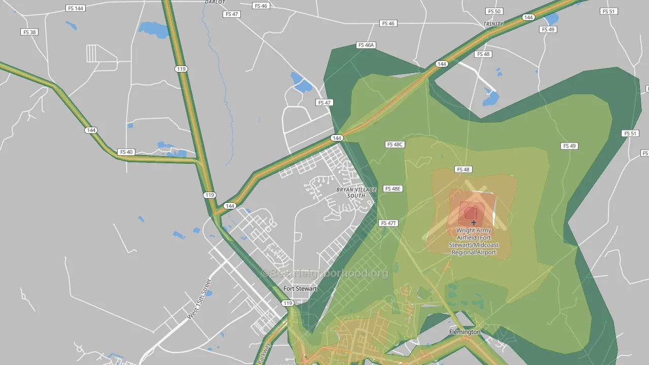 31315, GA Map of Noise Levels in 31315