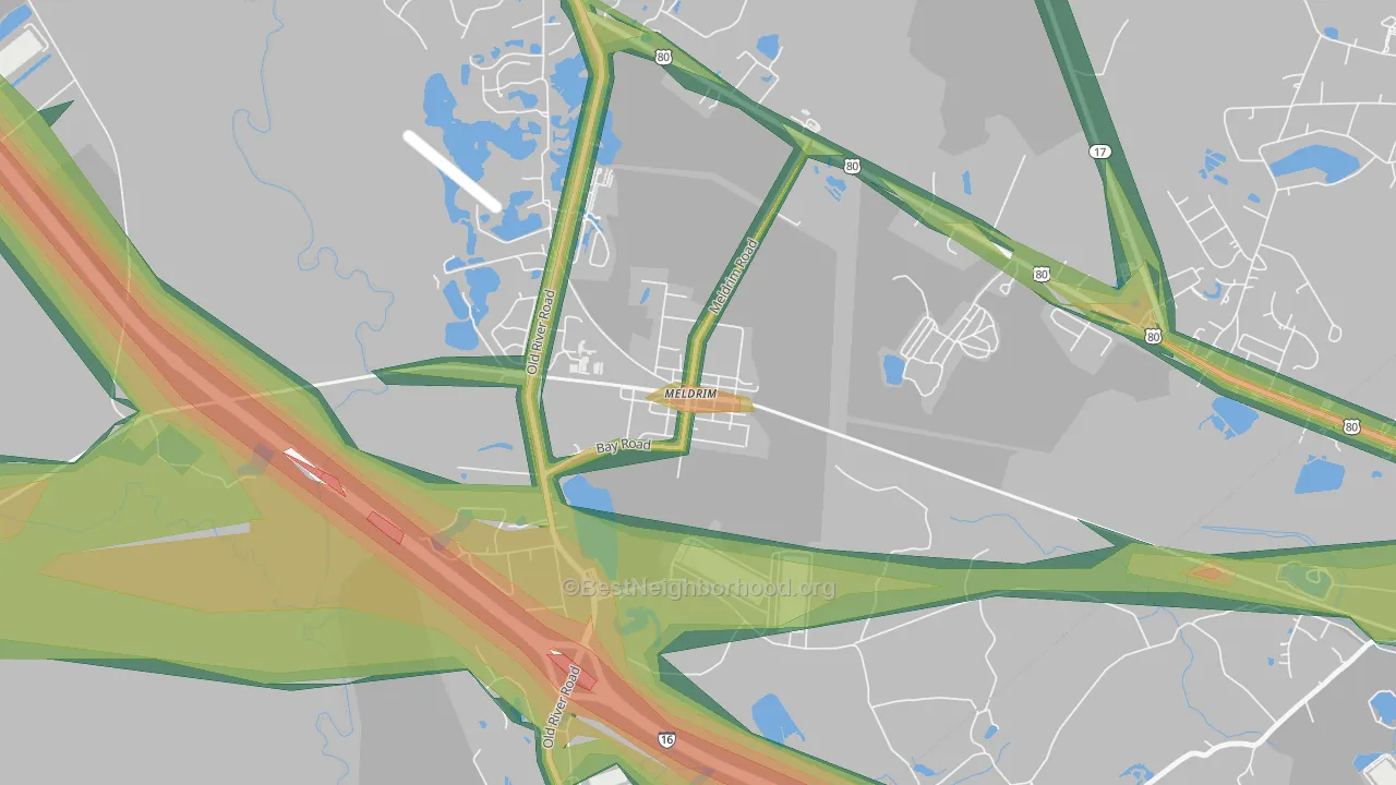31318, GA Map of Noise Levels in 31318