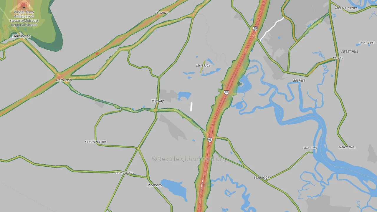 31320, GA Map of Noise Levels in 31320