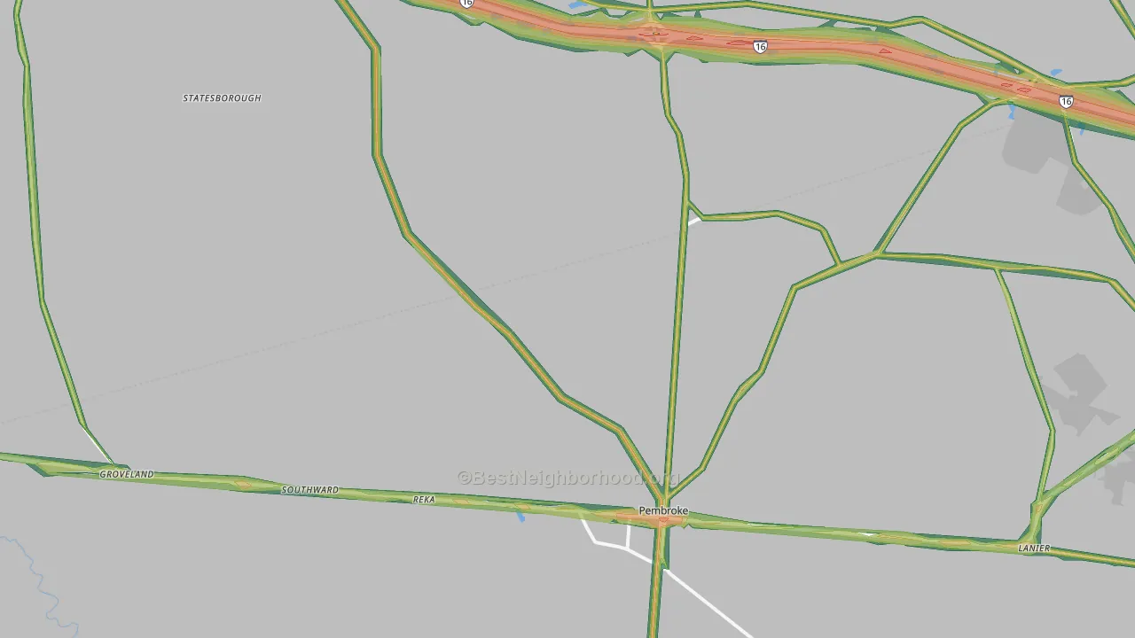 31321, GA Map of Noise Levels in 31321
