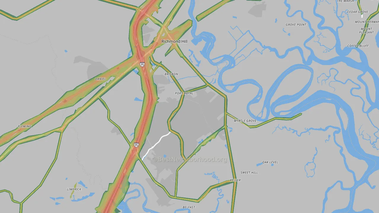 31324, GA Map of Noise Levels in 31324