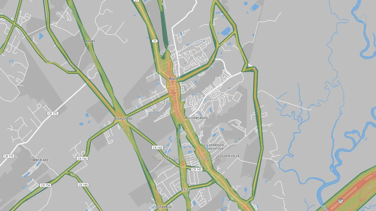 31326, GA Map of Noise Levels in 31326