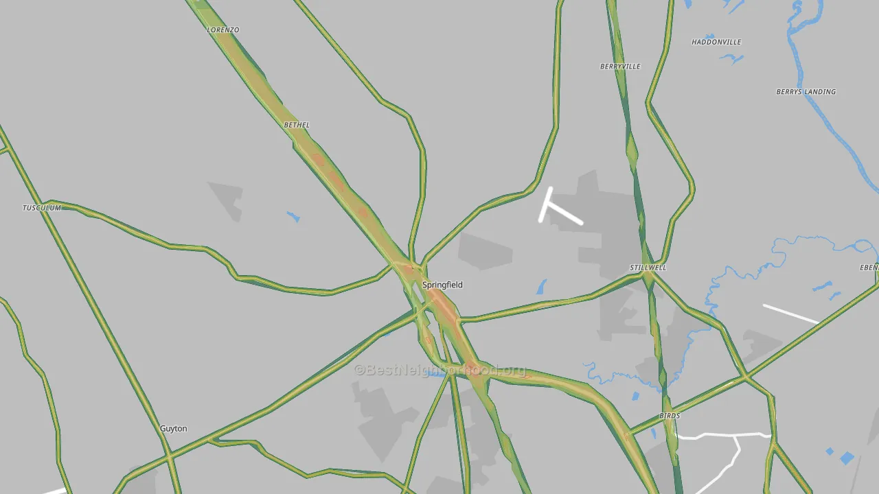 31329, GA Map of Noise Levels in 31329