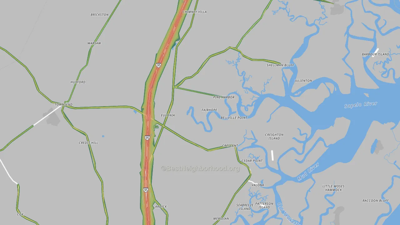 31331, GA Map of Noise Levels in 31331