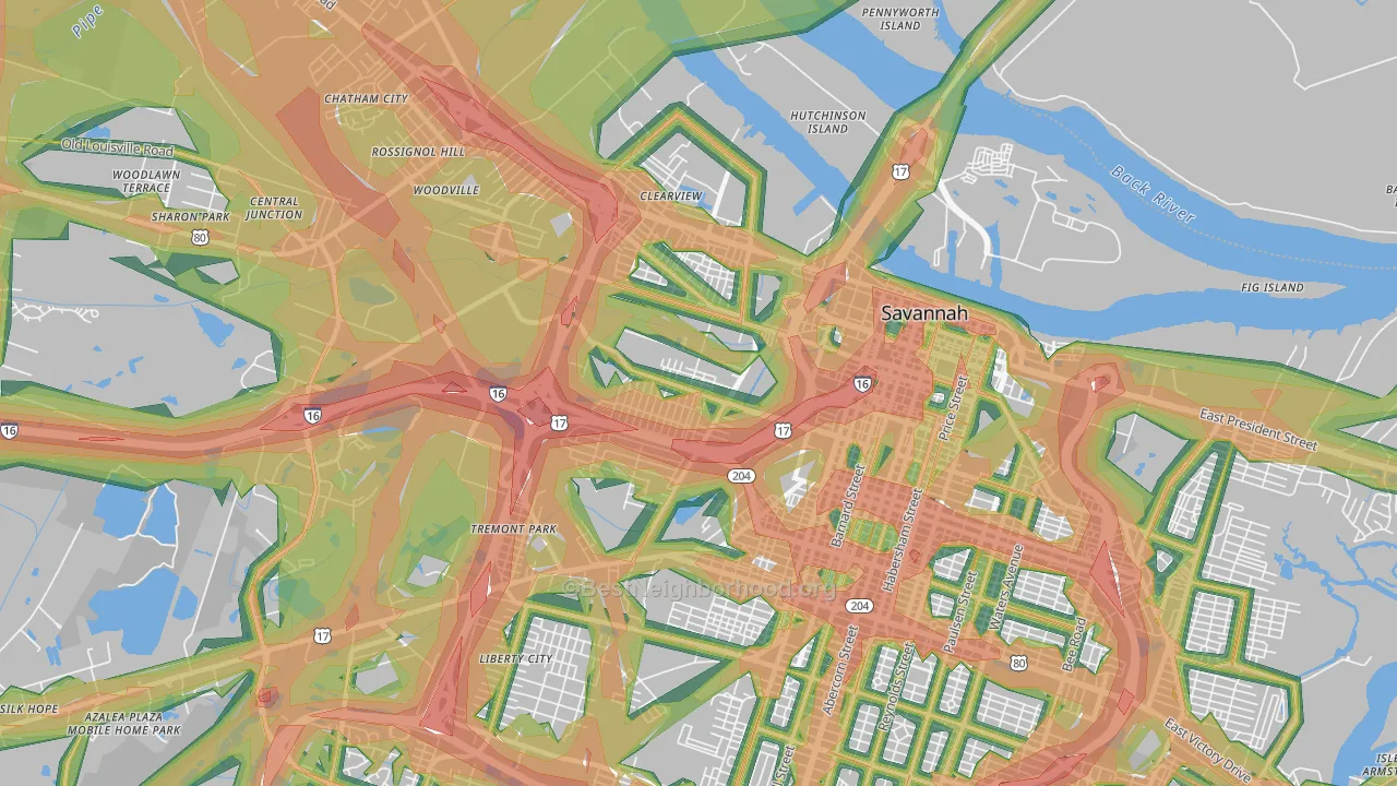 31415, GA Map of Noise Levels in 31415