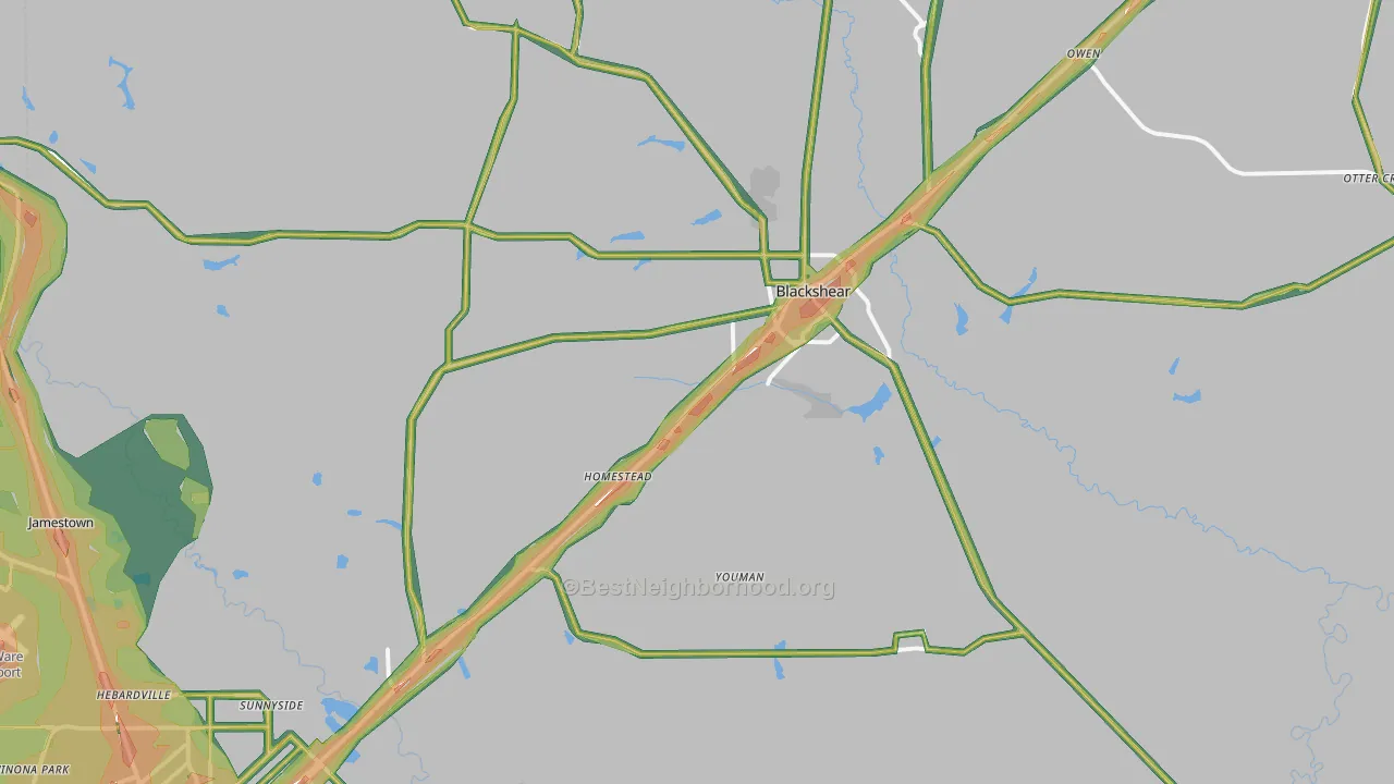 31516, GA Map of Noise Levels in 31516
