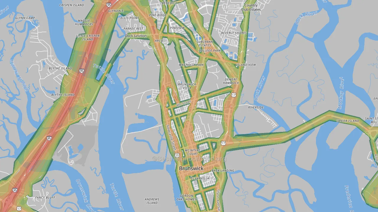 31520, GA Map of Noise Levels in 31520