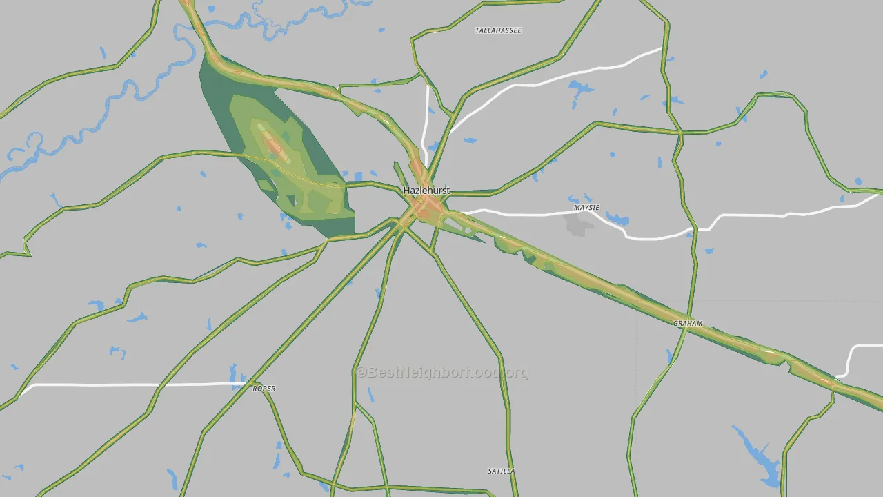 31539, GA Map of Noise Levels in 31539