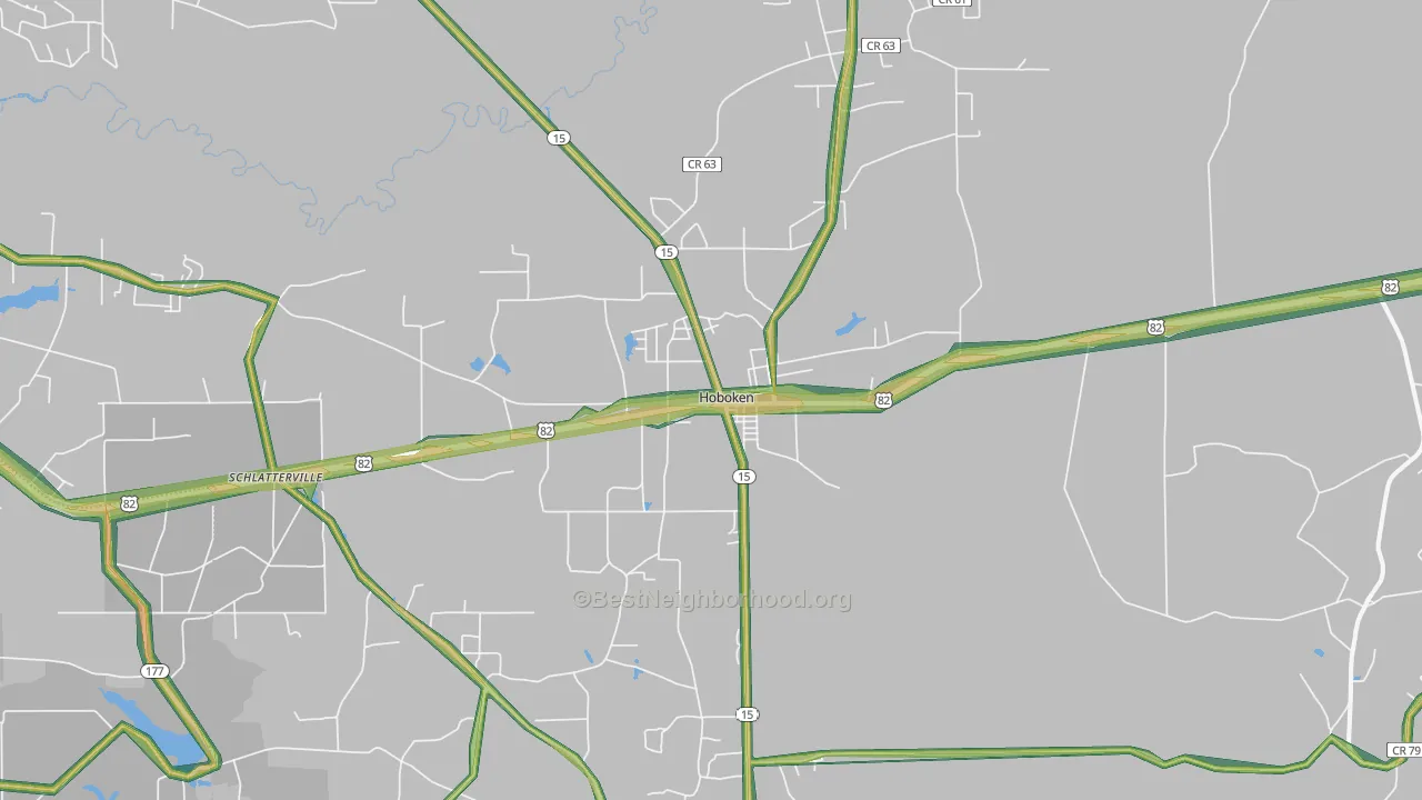 31542, GA Map of Noise Levels in 31542