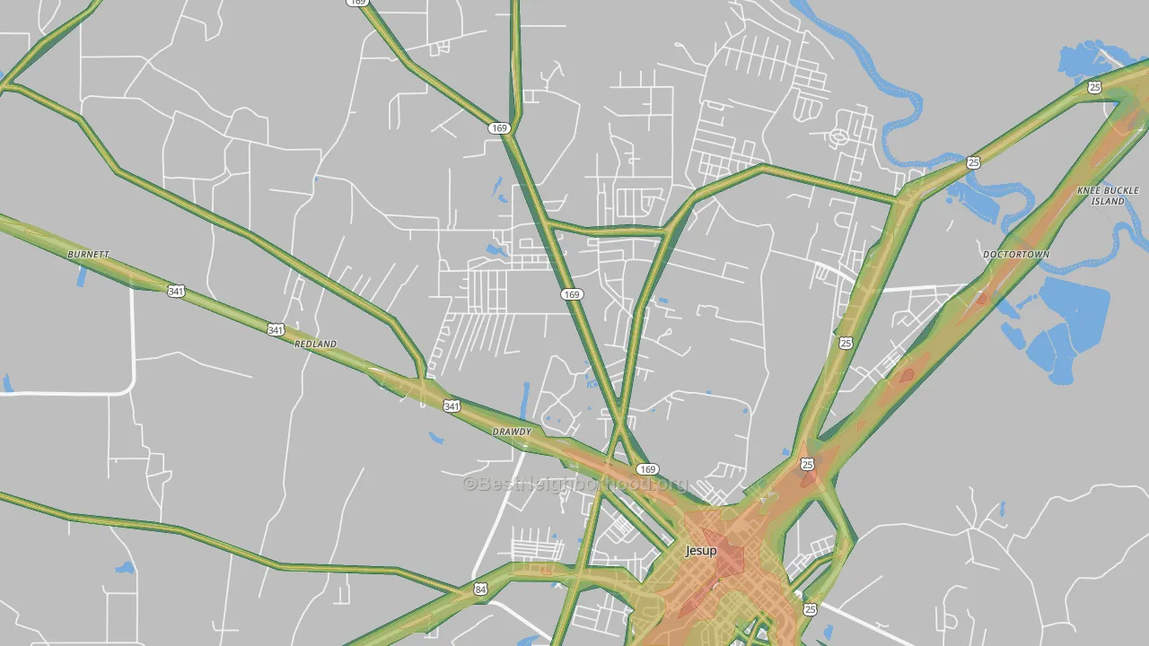 31545, GA Map of Noise Levels in 31545