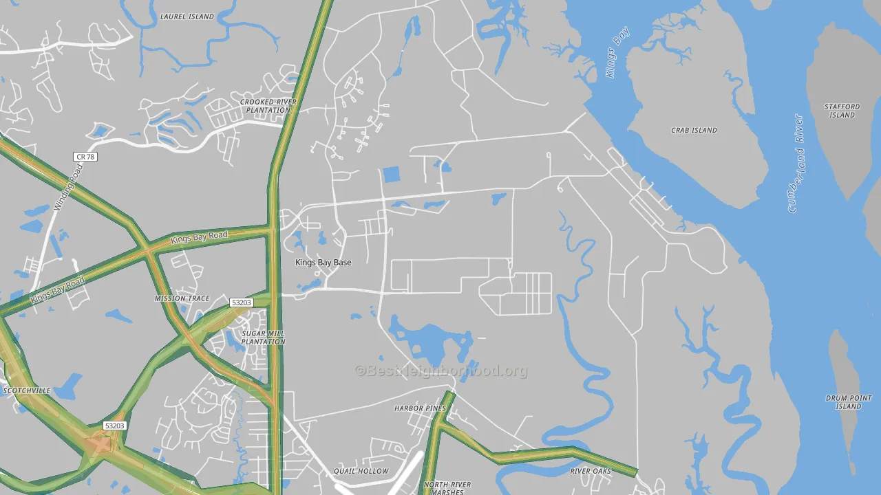 31547, GA Map of Noise Levels in 31547