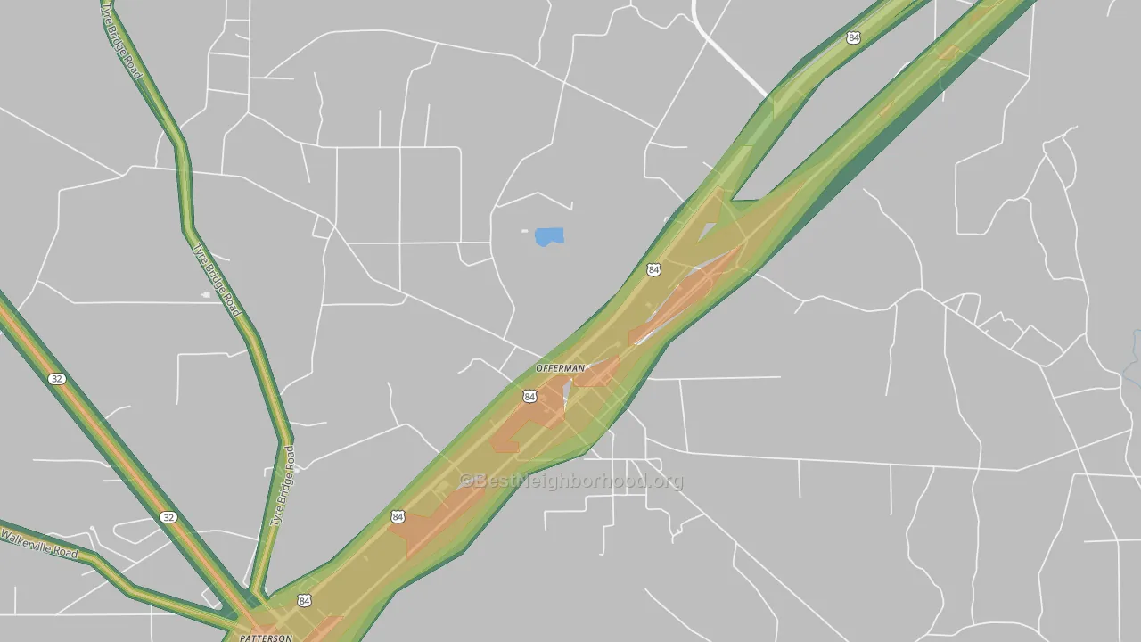 31556, GA Map of Noise Levels in 31556