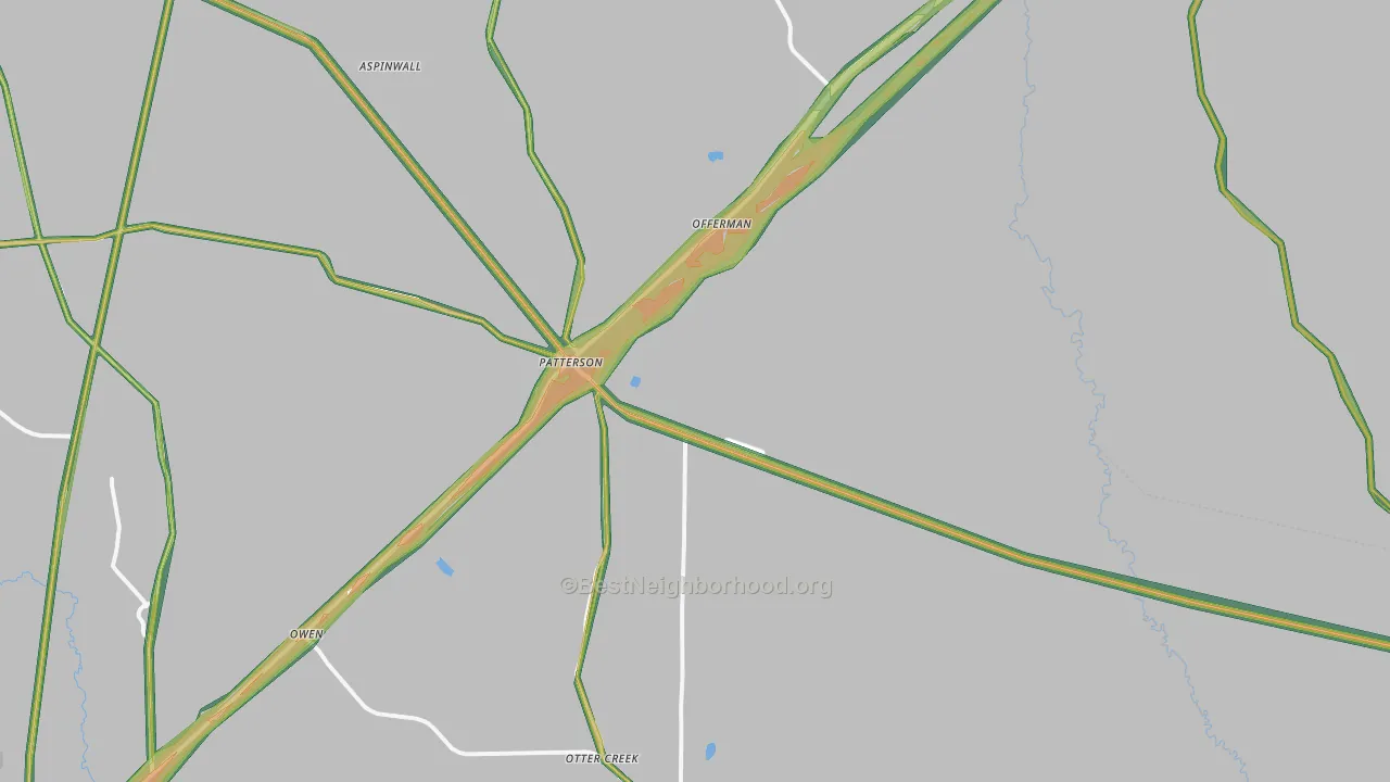 31557, GA Map of Noise Levels in 31557