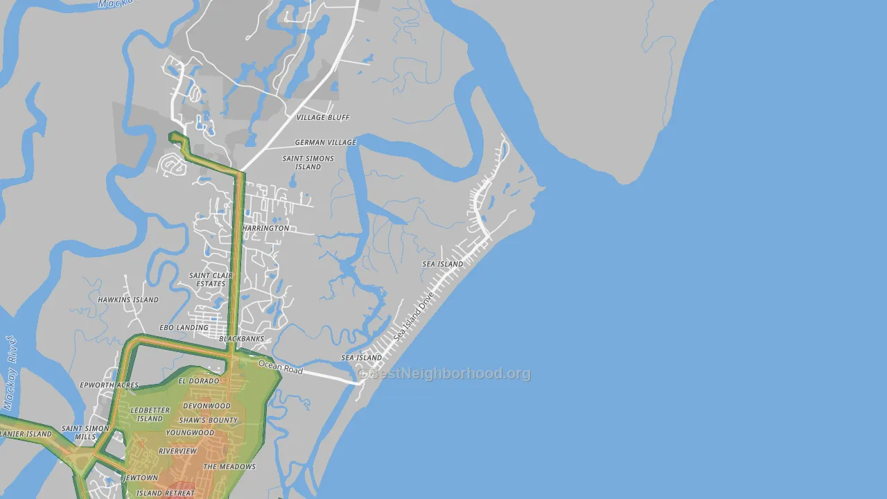31561, GA Map of Noise Levels in 31561