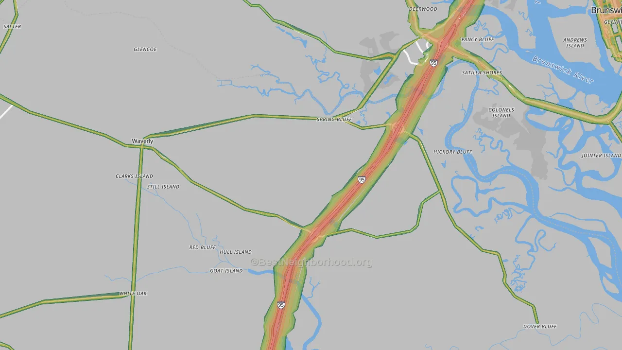 31565, GA Map of Noise Levels in 31565