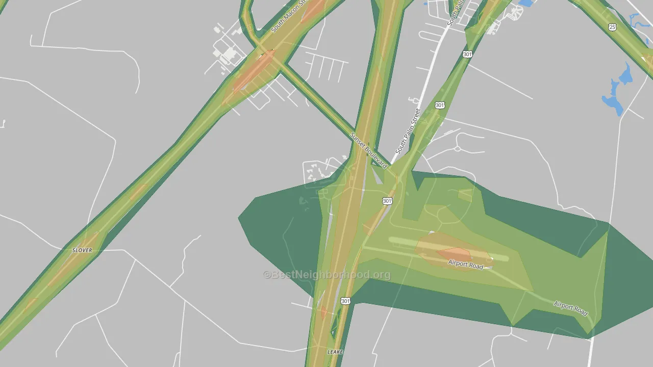 31599, GA Map of Noise Levels in 31599