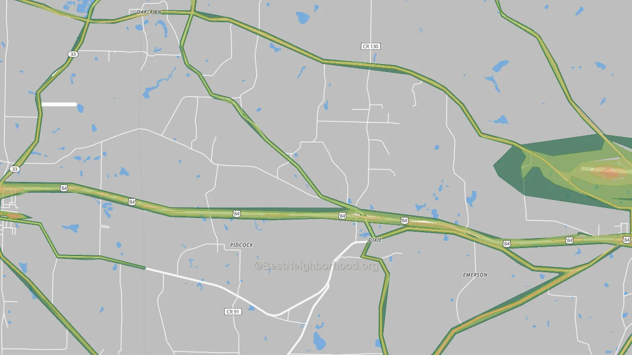 31629, GA Map of Noise Levels in 31629