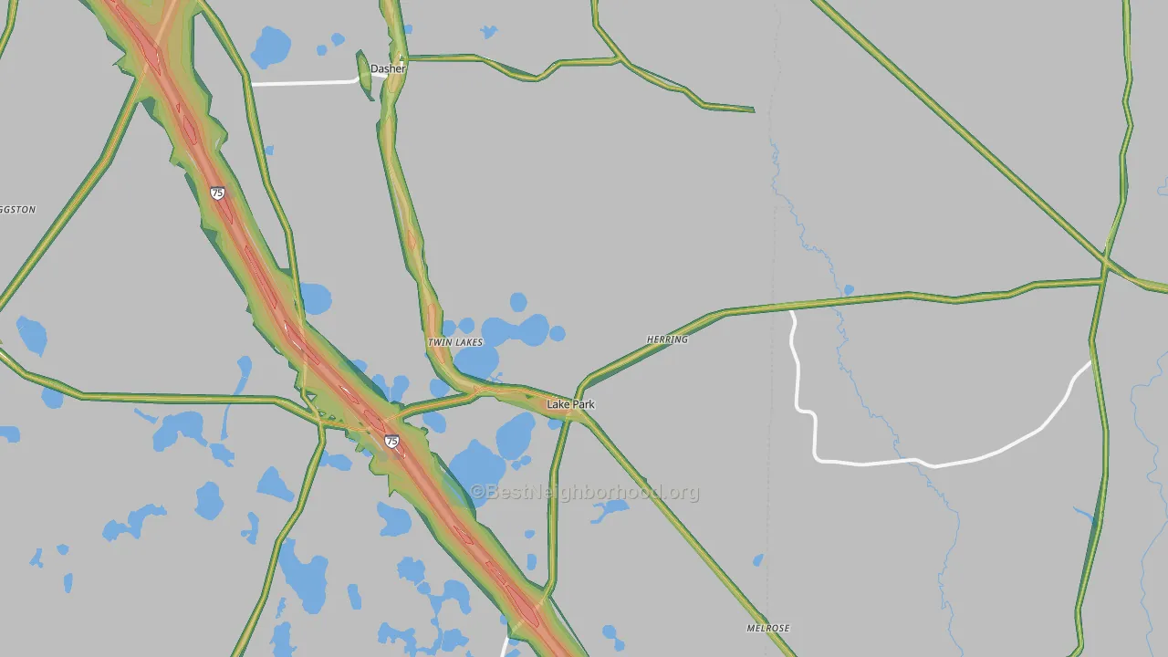 31636, GA Map of Noise Levels in 31636