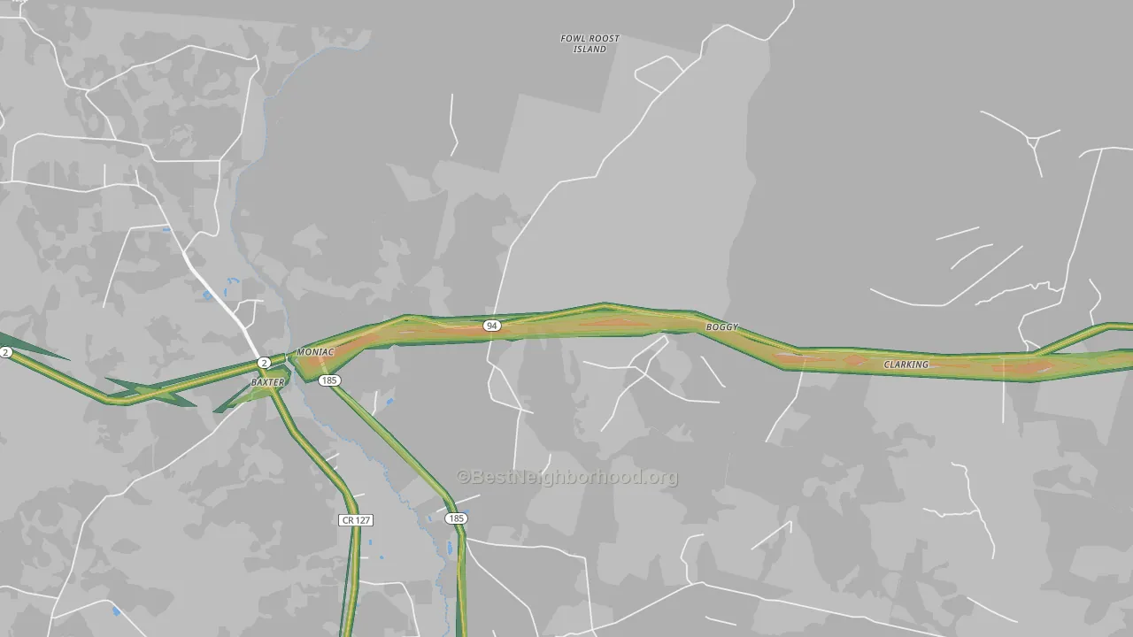 31646, GA Map of Noise Levels in 31646