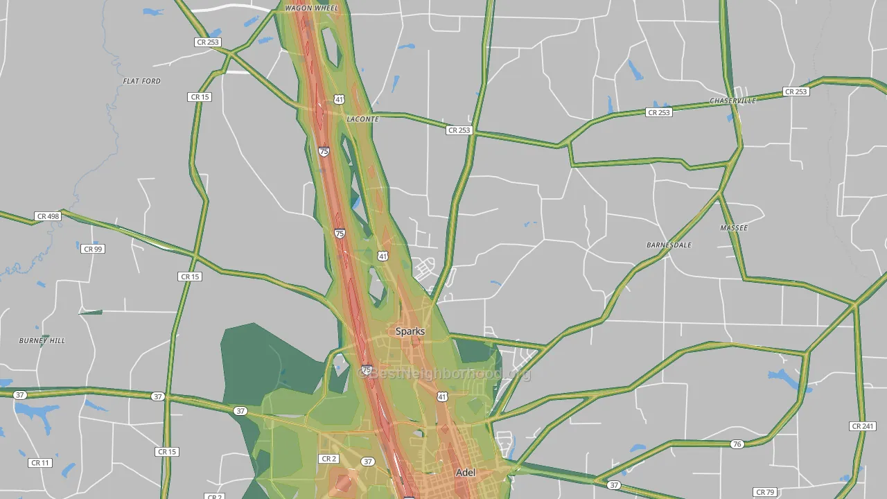 31647, GA Map of Noise Levels in 31647