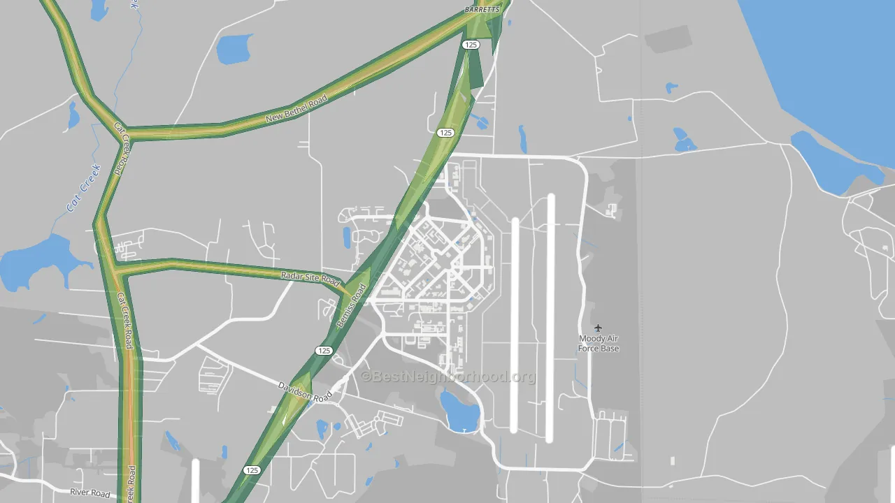 31699, GA Map of Noise Levels in 31699