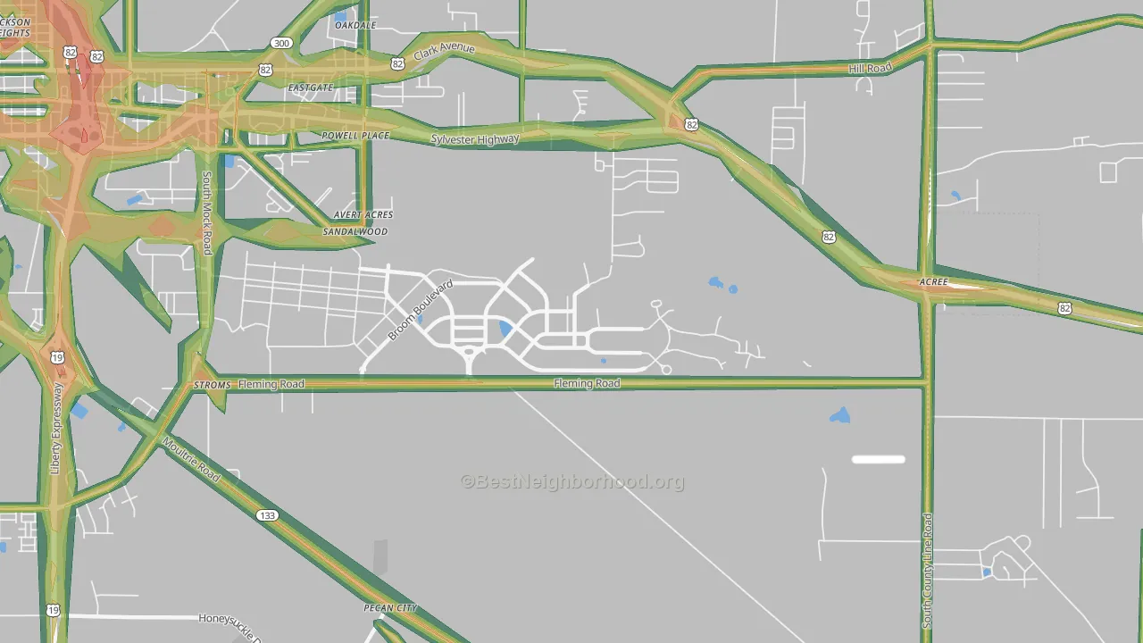 31704, GA Map of Noise Levels in 31704