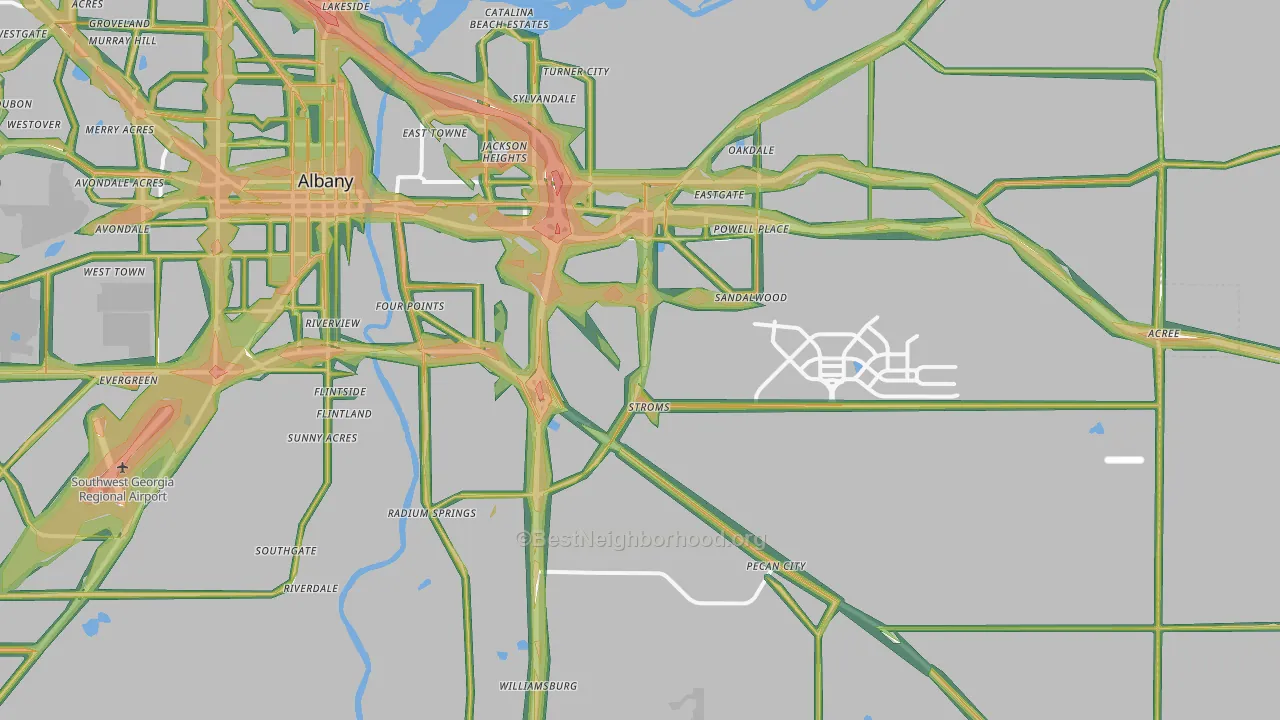 31705, GA Map of Noise Levels in 31705