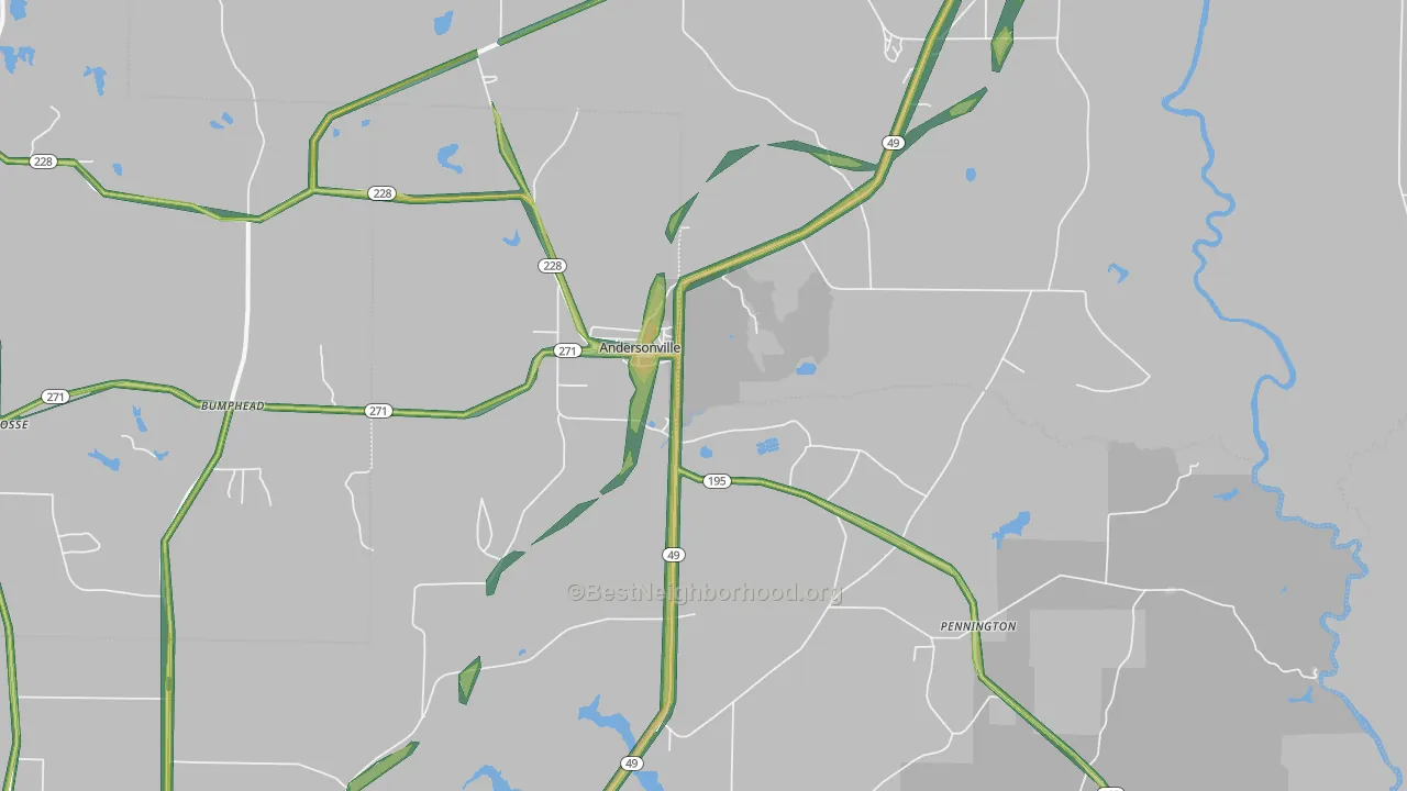 31711, GA Map of Noise Levels in 31711