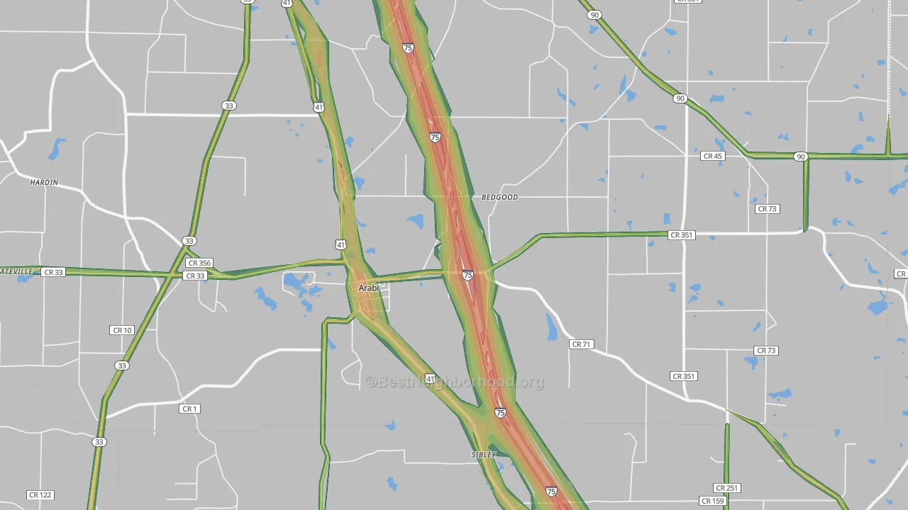 31712, GA Map of Noise Levels in 31712