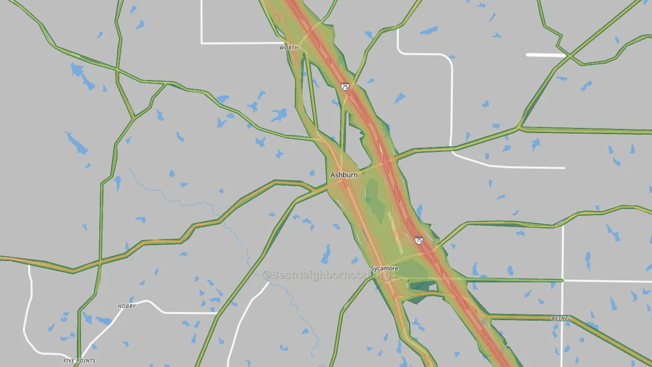 31714, GA Map of Noise Levels in 31714