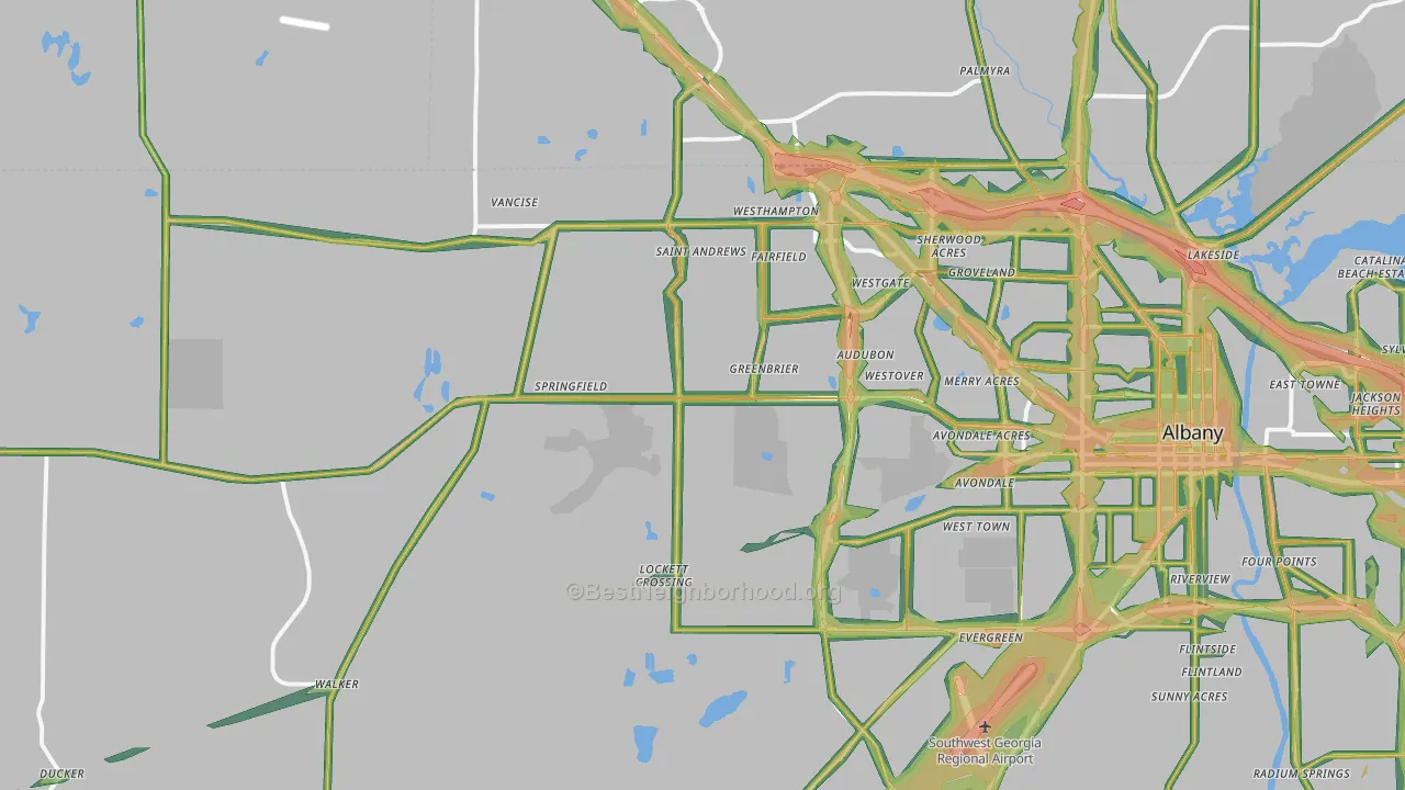 31721, GA Map of Noise Levels in 31721