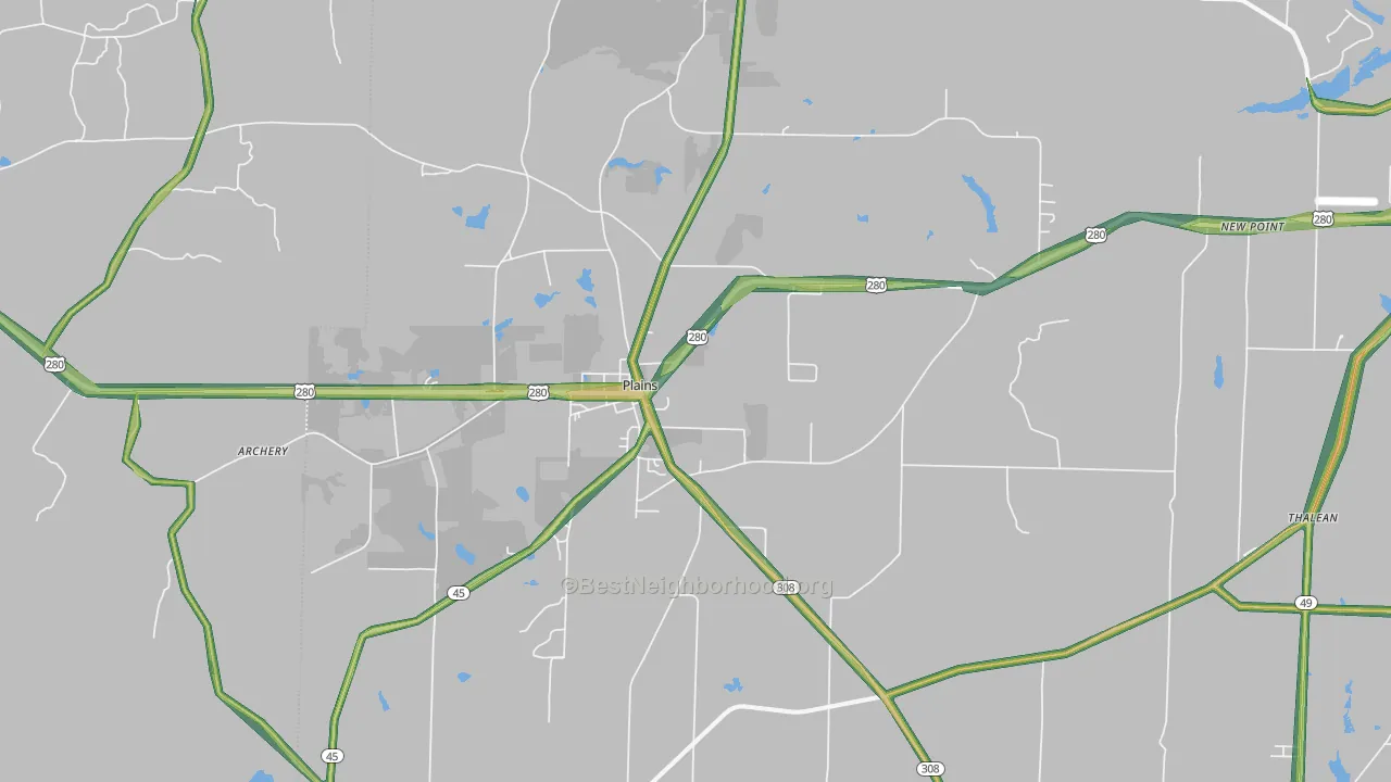 31780, GA Map of Noise Levels in 31780