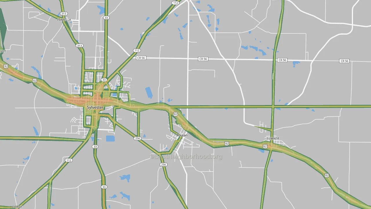 31781, GA Map of Noise Levels in 31781