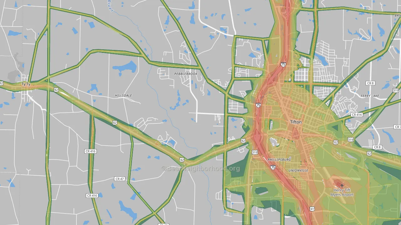 31793, GA Map of Noise Levels in 31793