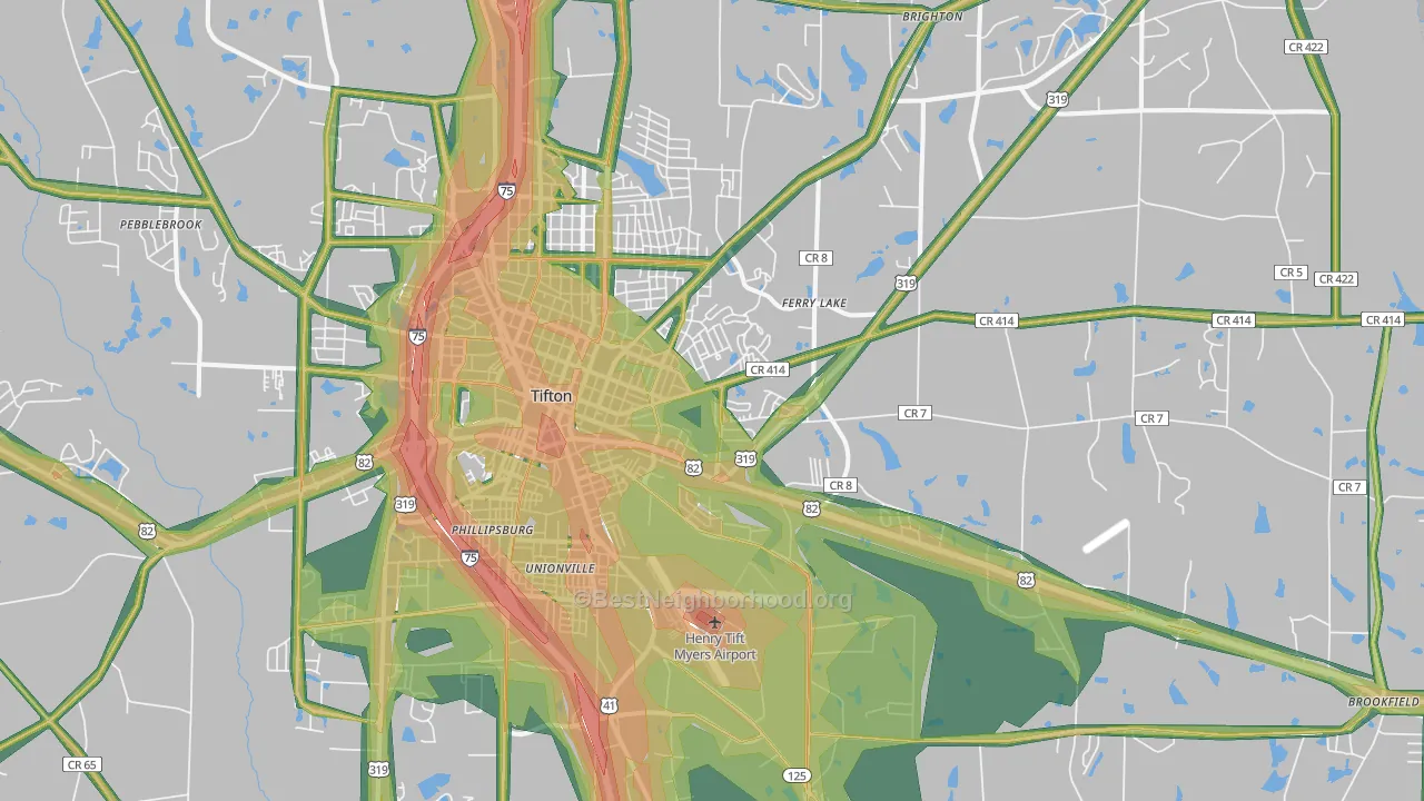 31794, GA Map of Noise Levels in 31794