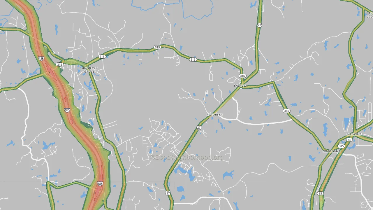 31804, GA Map of Noise Levels in 31804