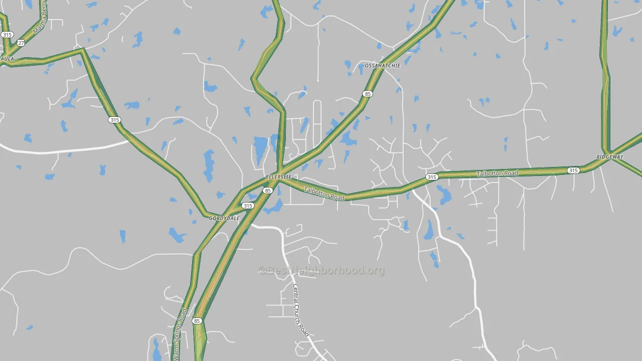 31807, GA Map of Noise Levels in 31807