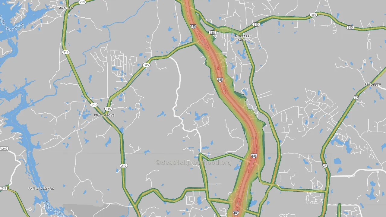 31808, GA Map of Noise Levels in 31808