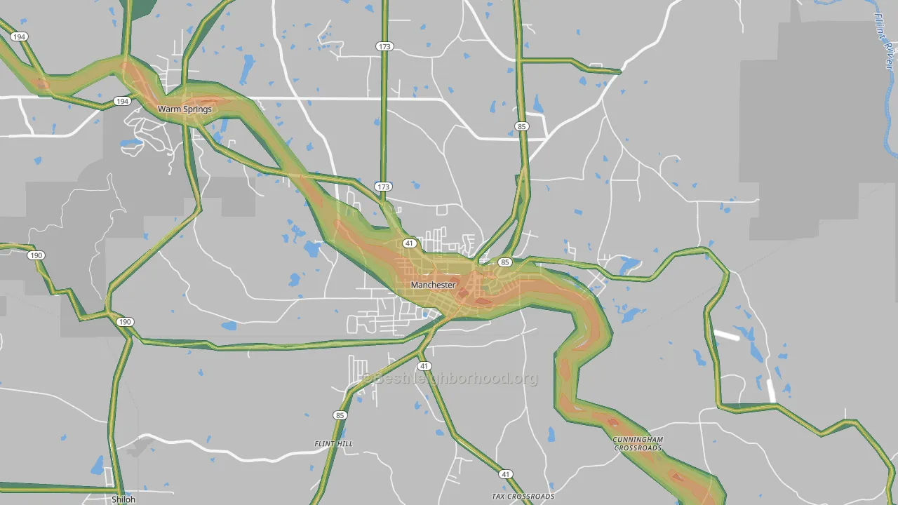 31816, GA Map of Noise Levels in 31816