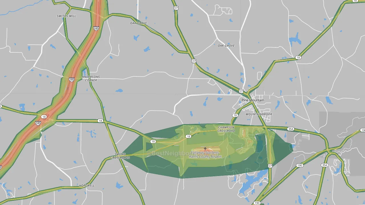 31822, GA Map of Noise Levels in 31822