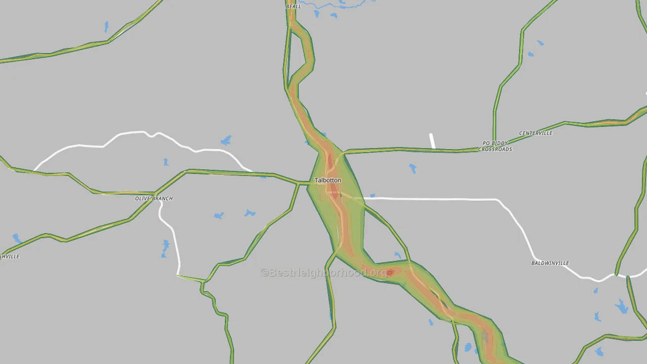 31827, GA Map of Noise Levels in 31827