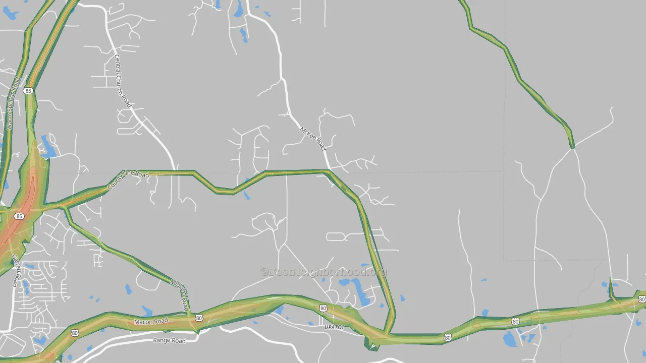 31829, GA Map of Noise Levels in 31829