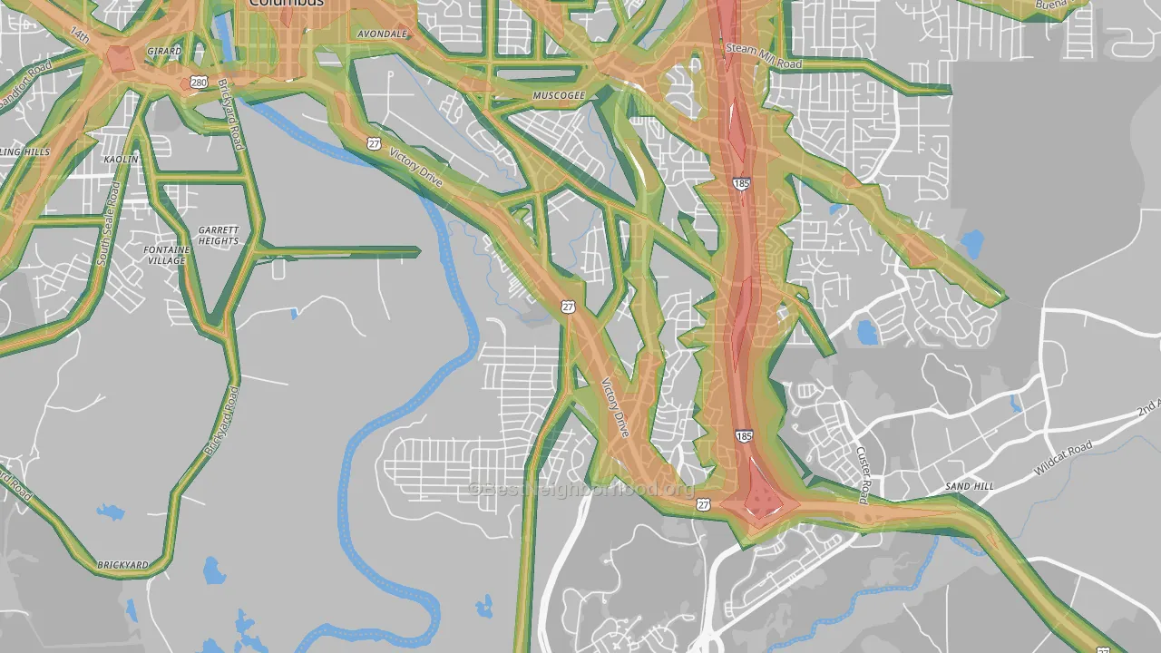 31903, GA Map of Noise Levels in 31903